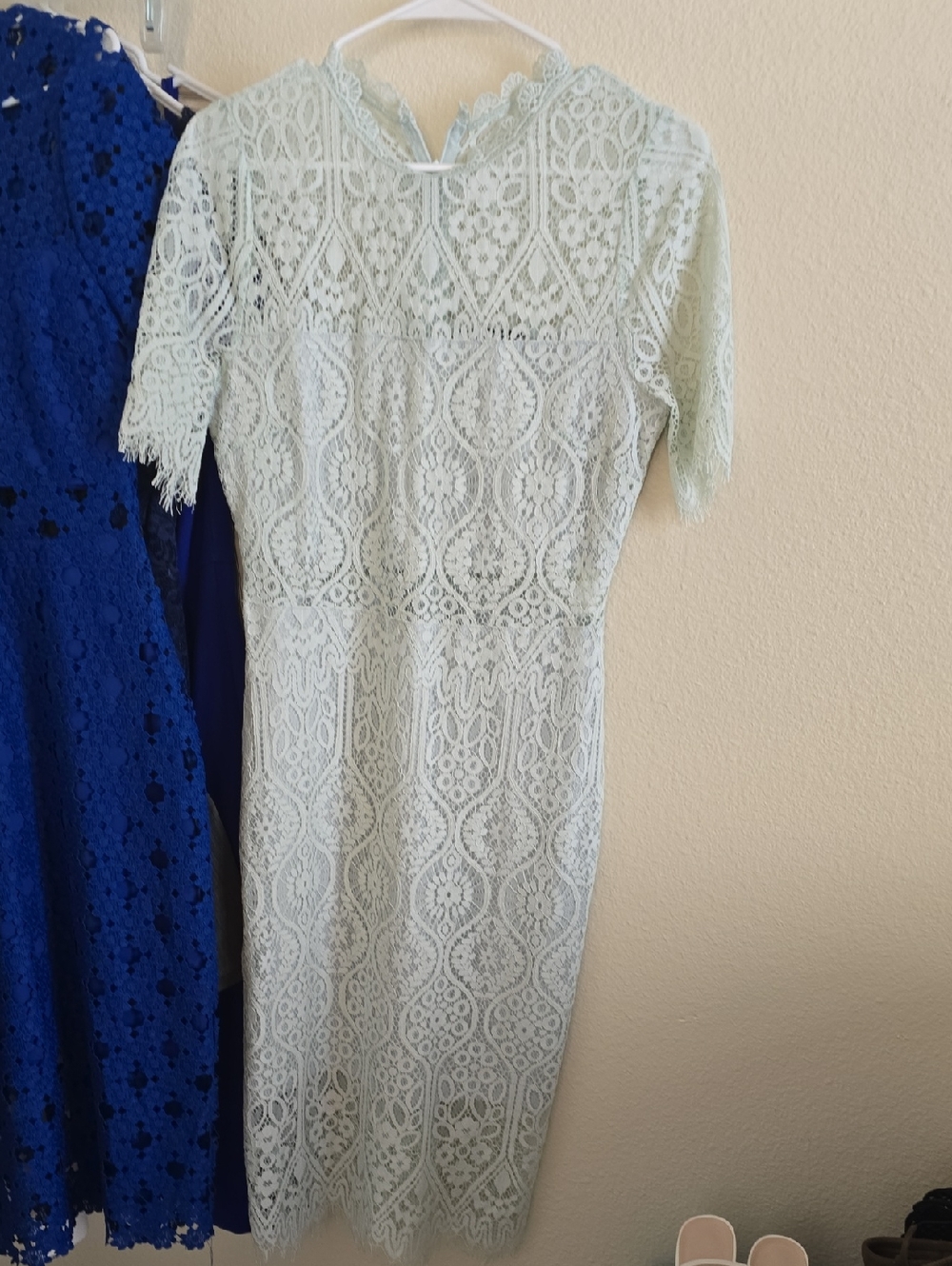 Lulu's Pale Mint Lace Midi Dress